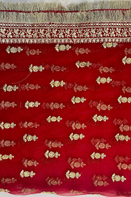 Red Heavy Lace & Stone Embellished Wedding Suit