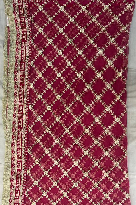 Magenta Wedding Suit with Zari & Sippi Work