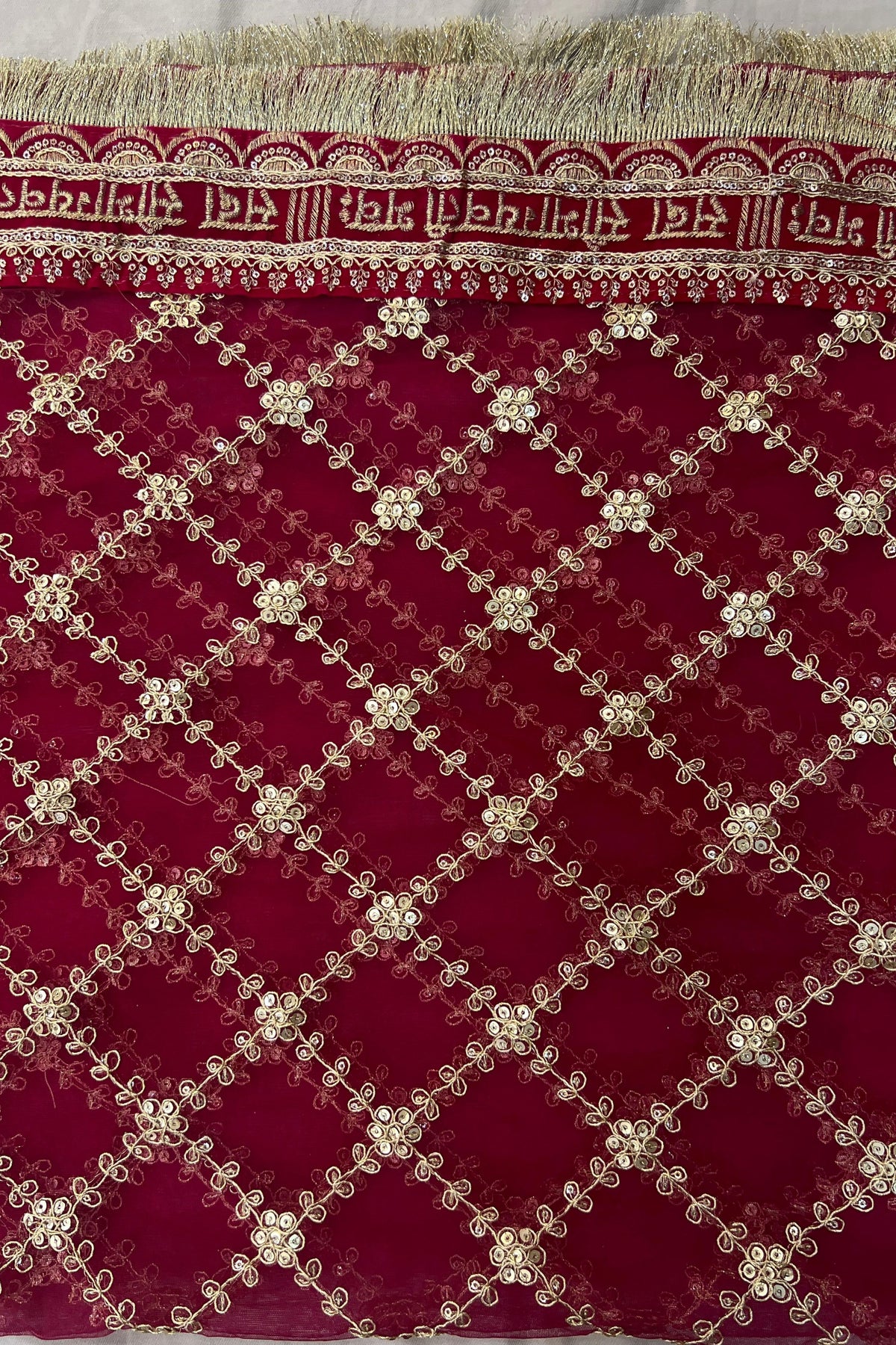 Magenta Wedding Suit with Zari & Sippi Work