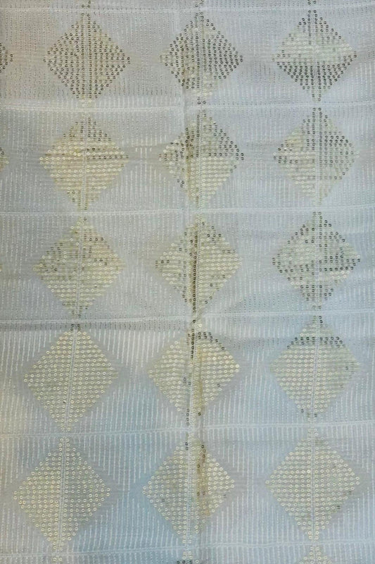 White Chinon Chiffon Thread & Sippi Work Fabric – Dyeable