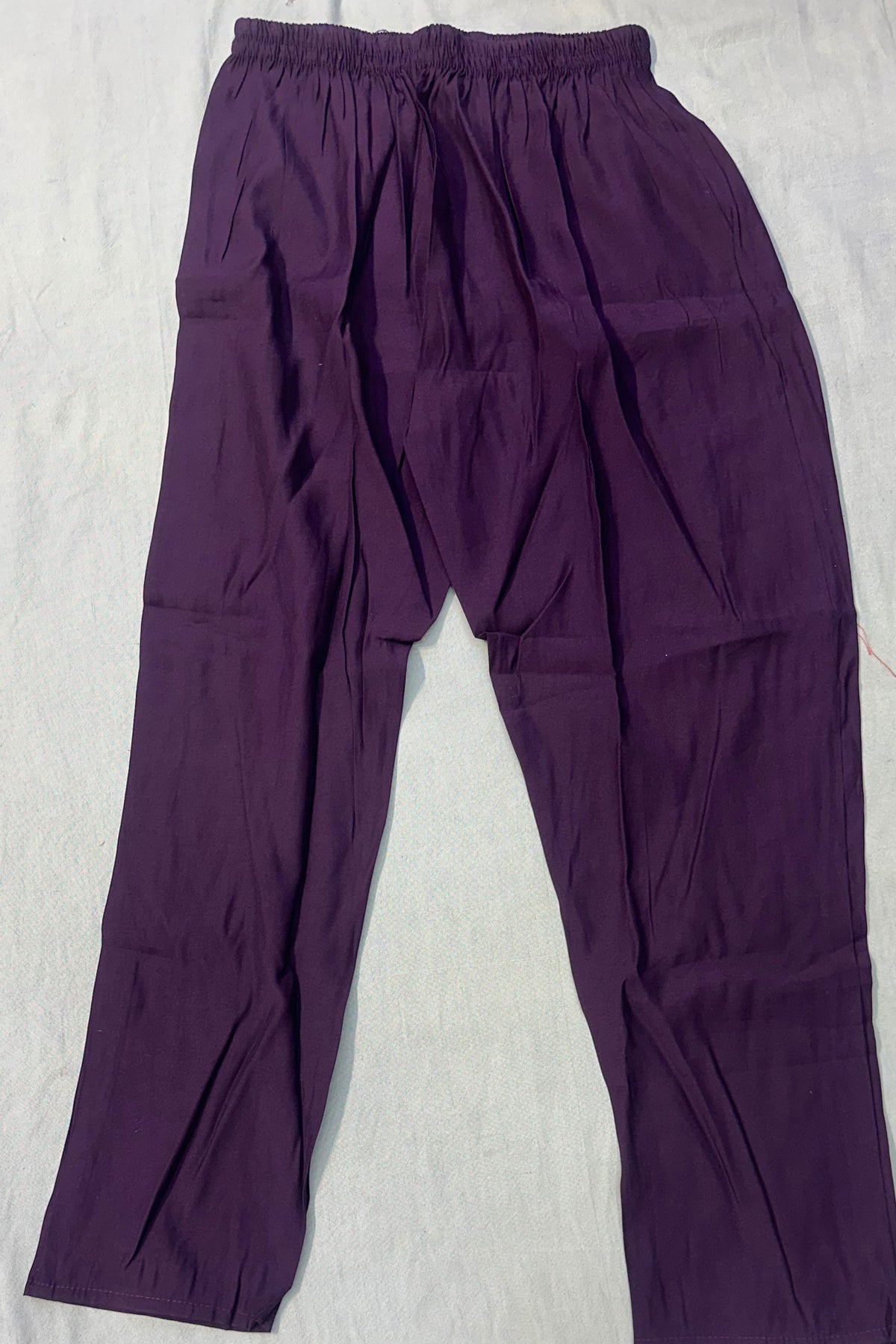 Purple Self Silk Threadwork Suit Set