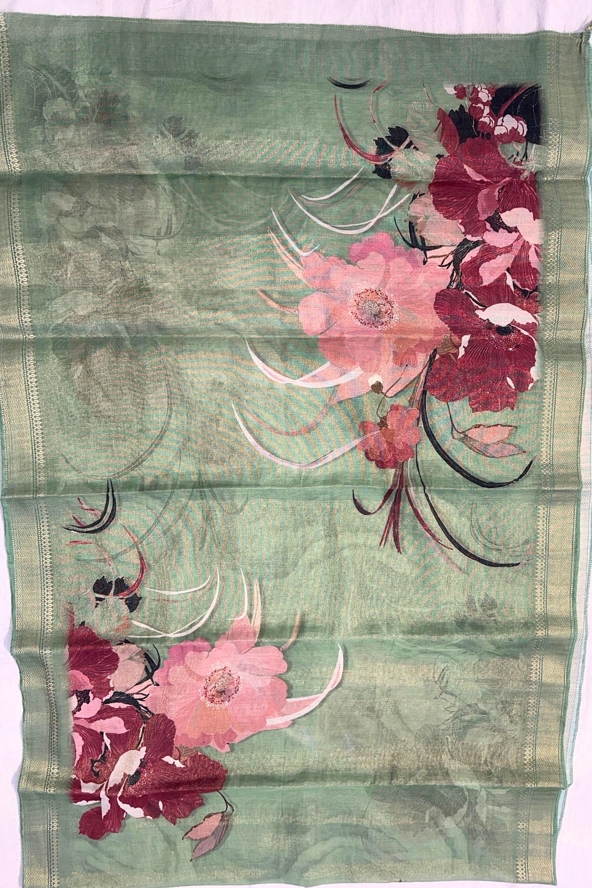 Dhaanni Green Shimmer Silk Thread & Sippi Work Suit Set