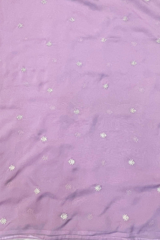 Lavender Organza Embroidered Suit Set
