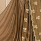 Mud Apple Paper Silk Saree with Mirror & Nalki Work and Blouse