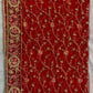 Red Wedding Jury & Stone Work Dupatta with Four-Side Lace