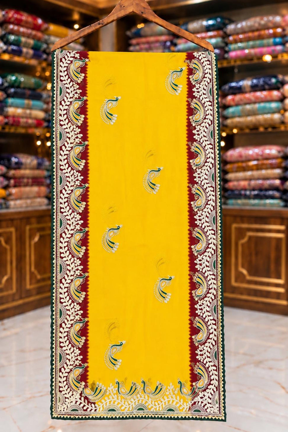 Mustard Yellow Georgette Suit with Gotta Patti, Jury & Thread Work