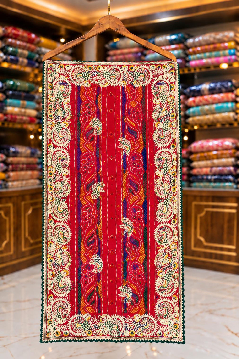 Mehroon Peelia Suit with Thread & Stone Work