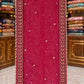 Magenta Stone Work Lace Saree with Four-Side Border