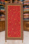 Red Net Embroidered Unstitched Suit with Sippi, Jari & Jaal Work