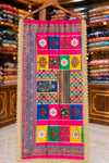 Multi Colour Chinon Suit with Pakistani Four-Side Lace & Mirror Work