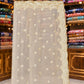 Golden Net Saree with Four-Side Jari, Sippi & Cut Pear Work