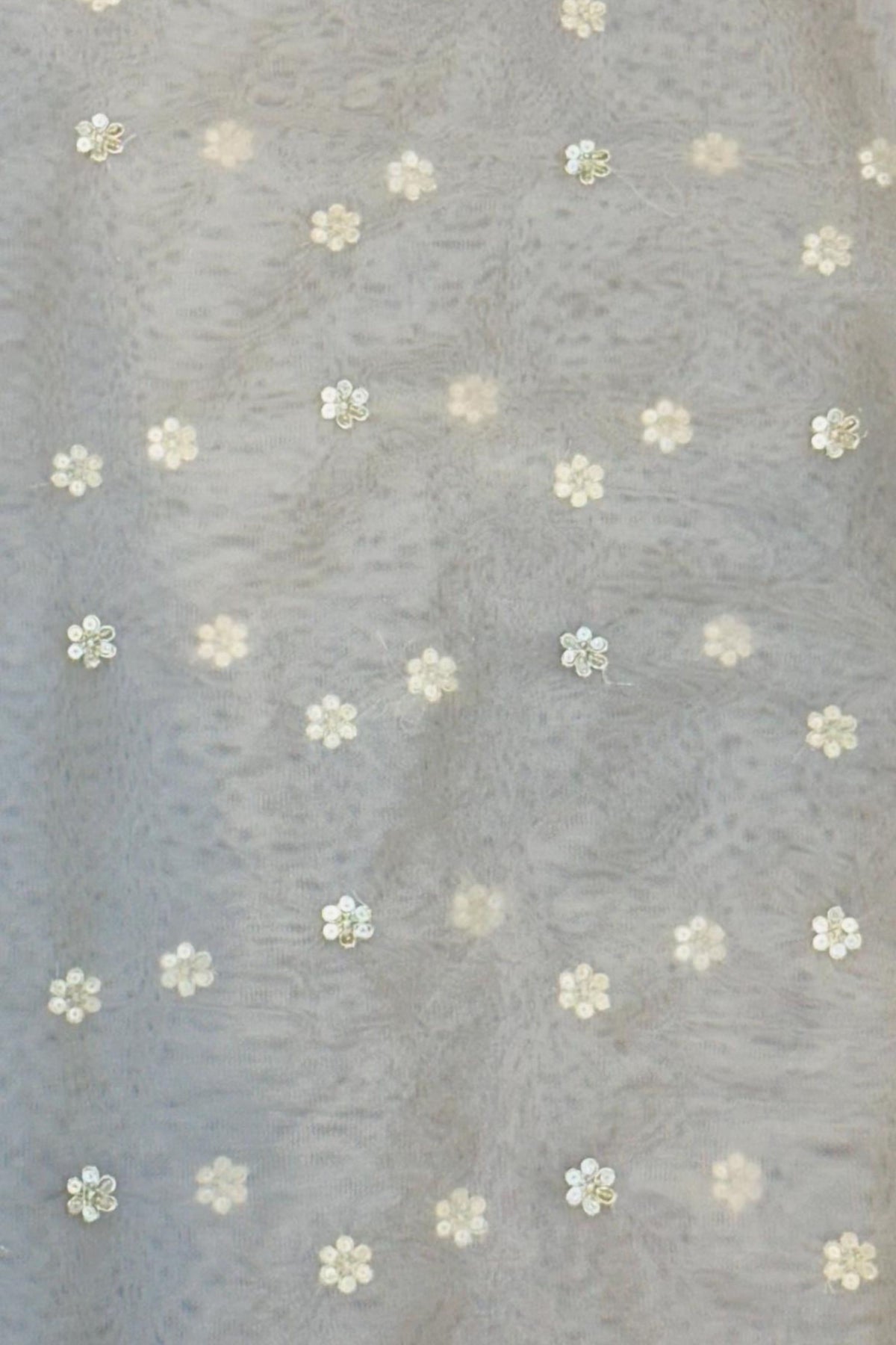 Golden Net Saree with Four-Side Jari, Sippi & Cut Pear Work