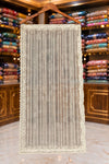 Elegant Cream Net Fabric with Pearl, Sippi & Thread Work