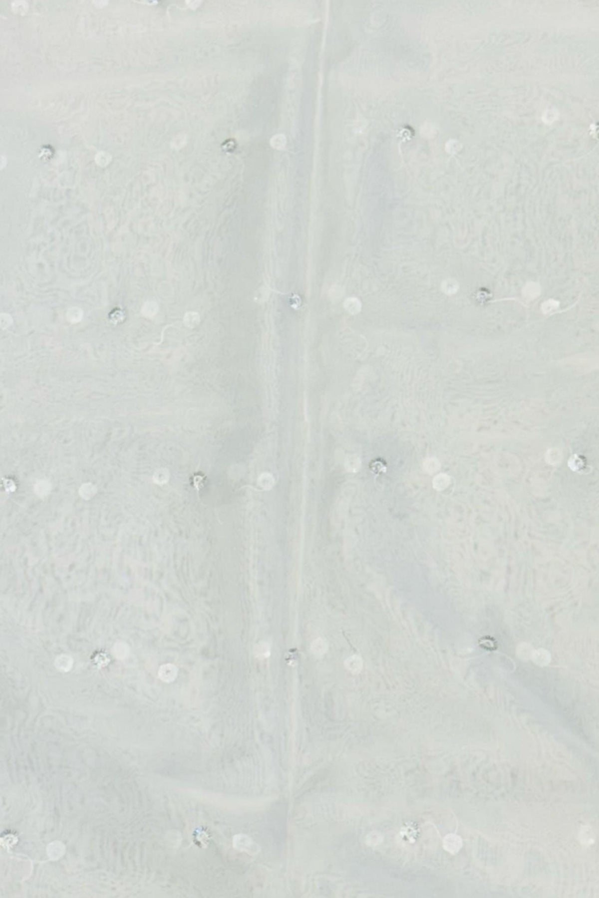 White Orgenza Fabric with Silver Sippi & Jari Work – Dyeable