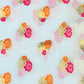 White Georgette Fabric with Jari & Multicolour Floral Border