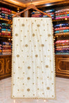 White Chinon Fabric with Jury & Nalki Work – Four Side Border