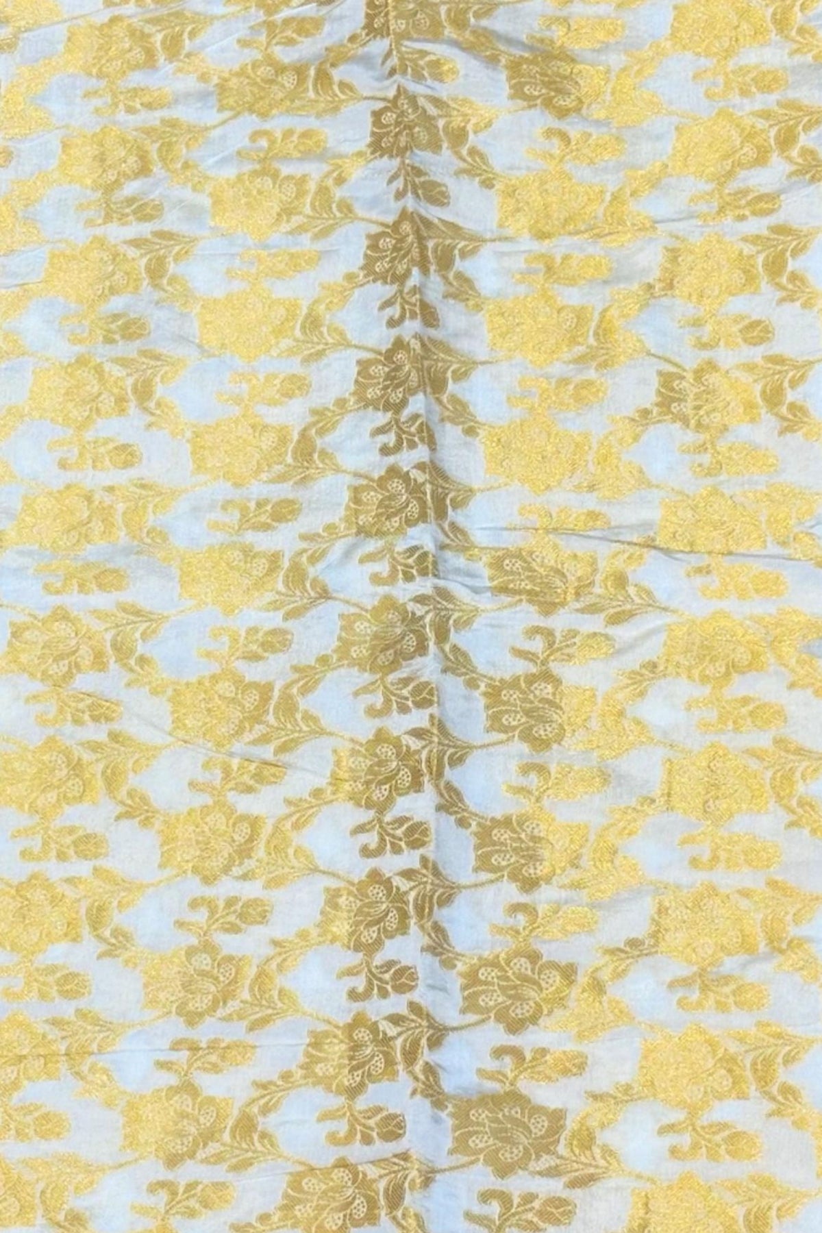 White Banarasi Dupatta with Golden Work & Four-Side Border