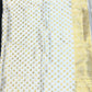 White Banarasi Chinon Chiffon Saree with Four-Side Border & Golden Work