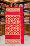 Red Banarasi Silk Saree with Golden Work