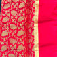 Mehroon Banarsi Silk Fabric with Golden Work & Two-Side Fumen