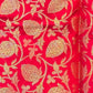 Mehroon Banarsi Silk Fabric with Golden Work & Two-Side Fumen