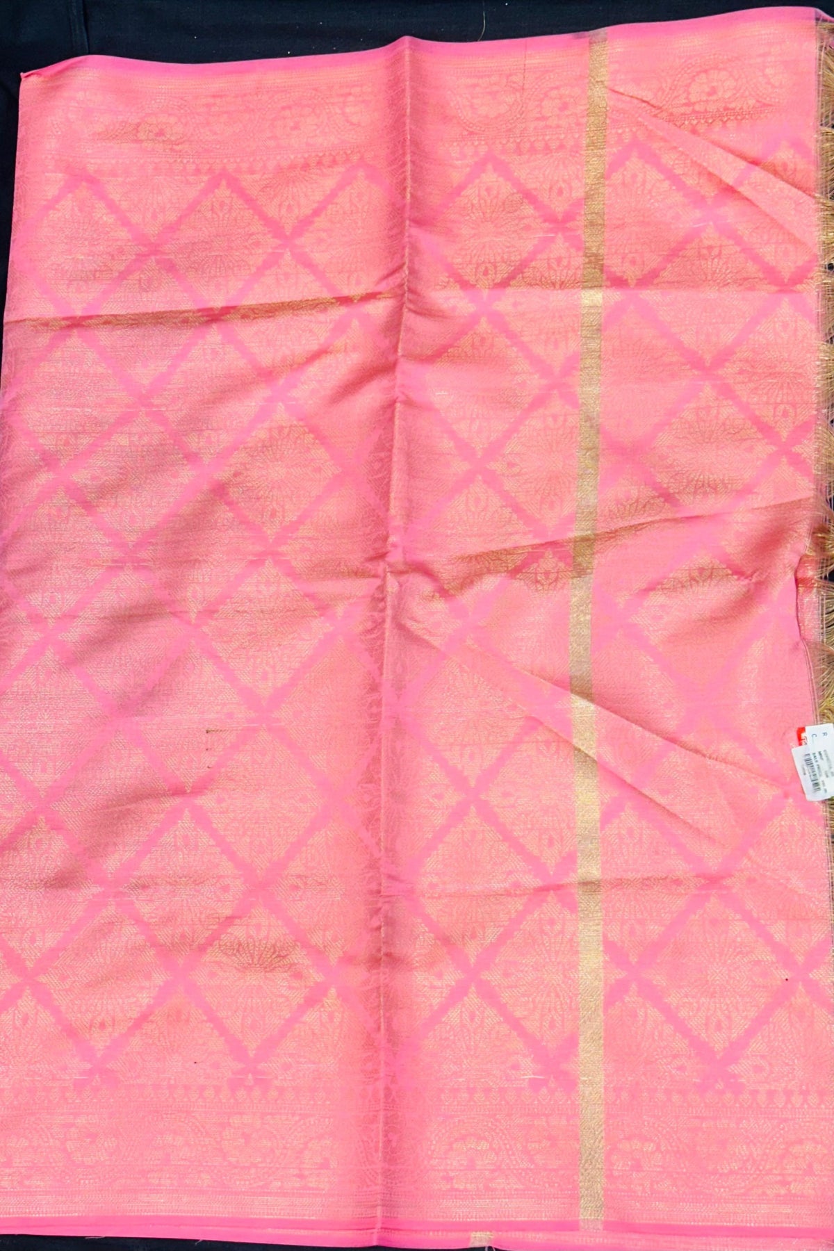 Pink Banarasi Silk Kosa Silk Saree with Golden Work