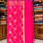 Pink Banarasi Silk Kosa Saree with Golden Work