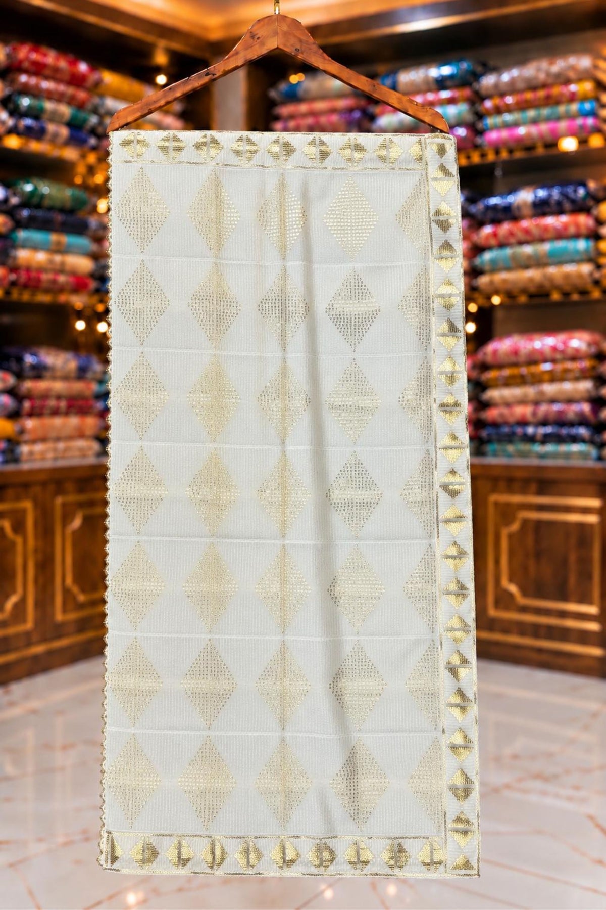 White Chinon Chiffon Thread & Sippi Work Fabric – Dyeable