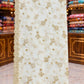 White Georgette Fabric with 4-Side Jari & Cut Work – Dyeable