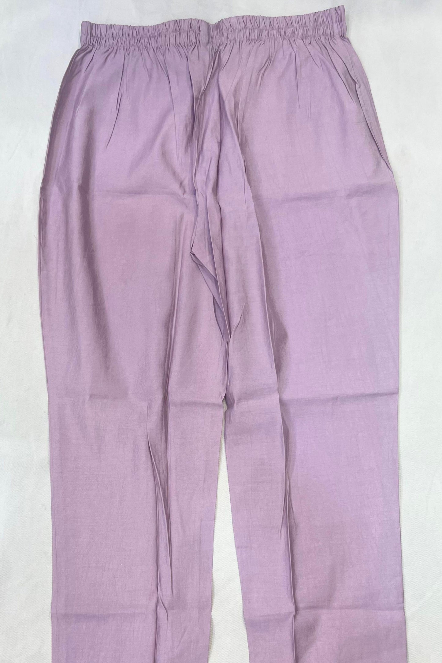 Lavender Soft Silk Thread Work Suit Set with Plain Dupatta
