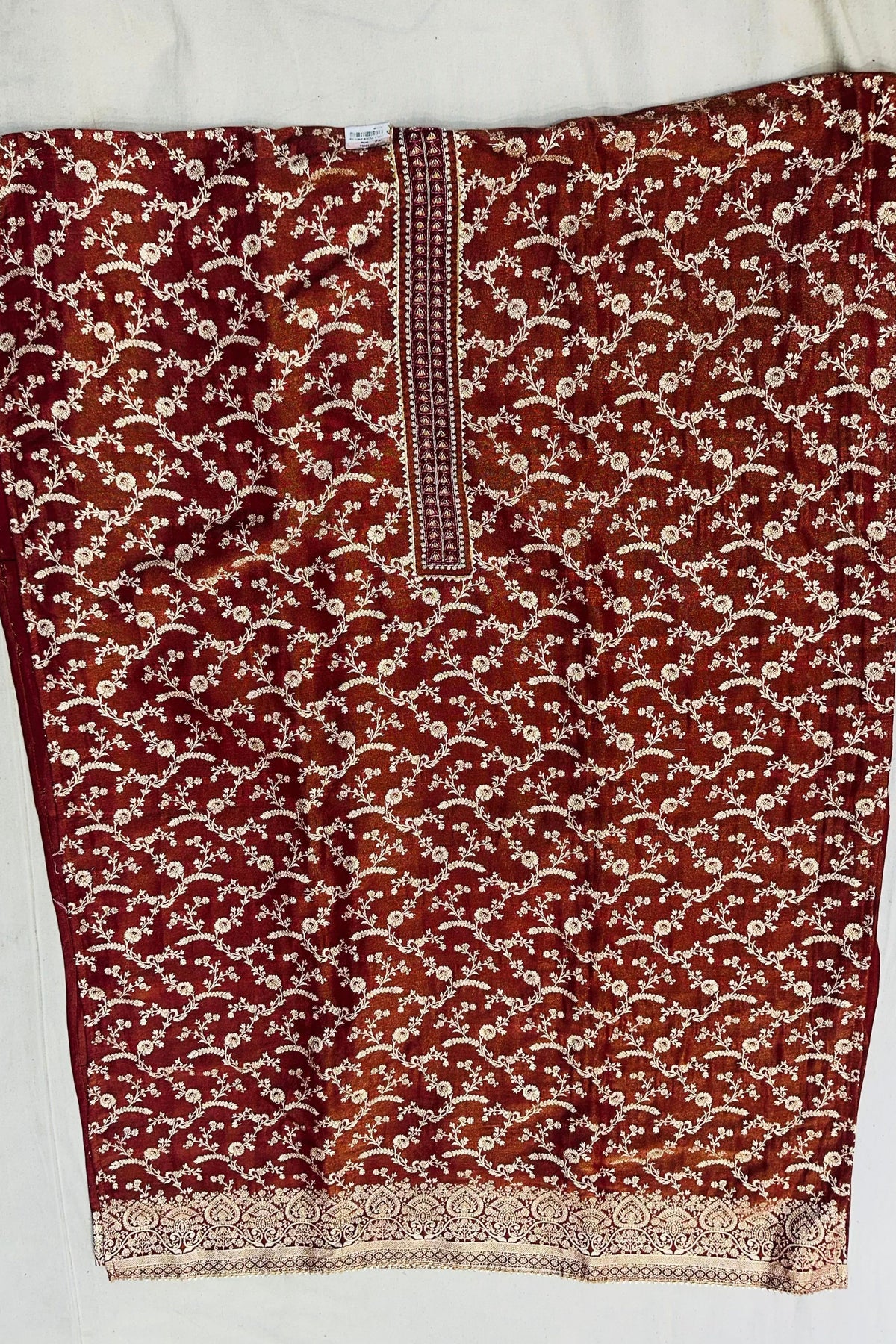 Rust Shimmer Kheem-Khaam Embroidered 3-Piece Suit Set