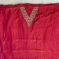 Rani Pink Crush Shimmer Suit Set with Organza Dupatta