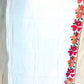 Off White Linen Cotton Threadwork Kurta Set with Cotton Bottom & Dupatta