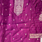 Wine Kosa Silk Suit Set with Banarasi Work