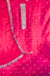 Rani Pink Tashar Silk Suit with Banarasi Booti & Chiffon Dupatta