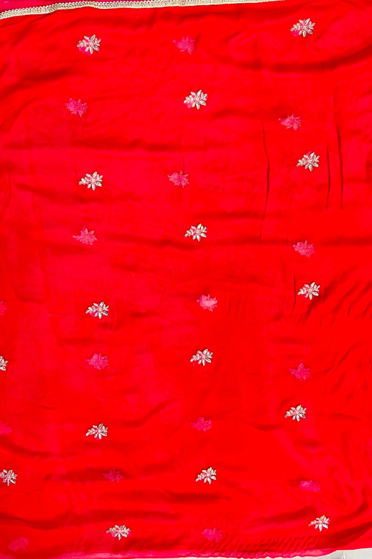 Hot Pink Organza Embroidered Suit Set