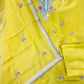 Mustard Yellow Shimmer Silk Embroidered Suit Set