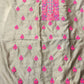 Maheshwari Silk Threadwork Suit Set – Light Golden & Rani Pink