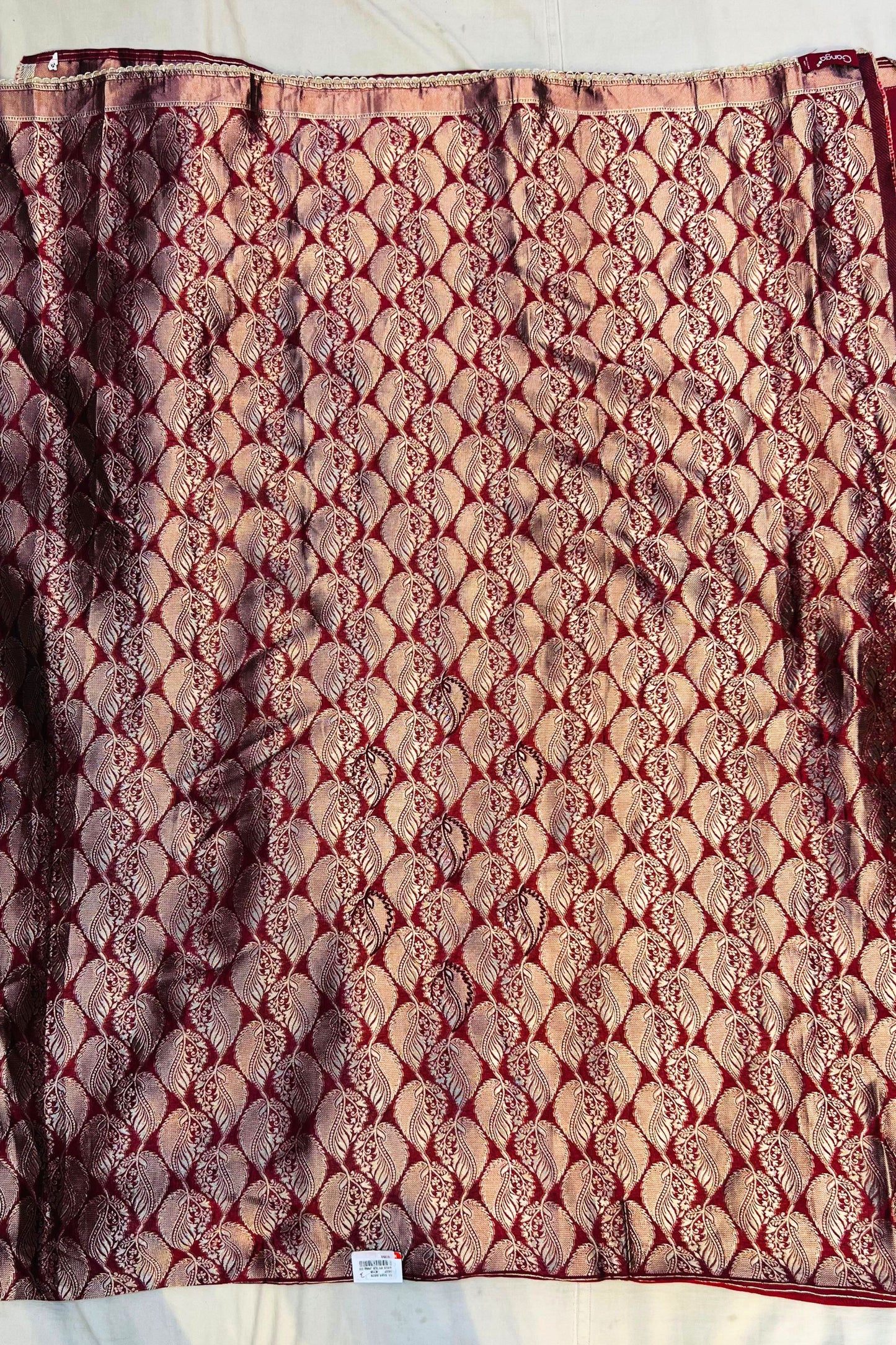 Mehroon Kosa Silk Kheem Khaam Suit Set