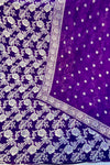 Purple Pure Georgette Banarasi Work Designer Suit Set