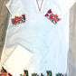 Off White Linen Cotton Threadwork Kurta Set with Cotton Bottom & Dupatta
