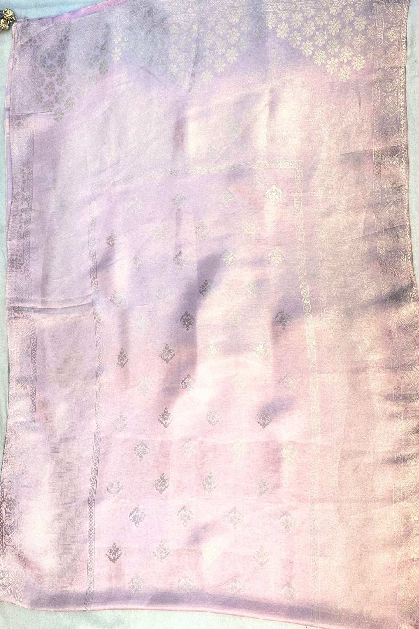 Light Lavender Banarasi Silk 3-Piece Suit Set