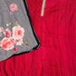Cherry Maroon Cotton Muslin Thread & Sippi Work Suit Set with Printed Dupatta