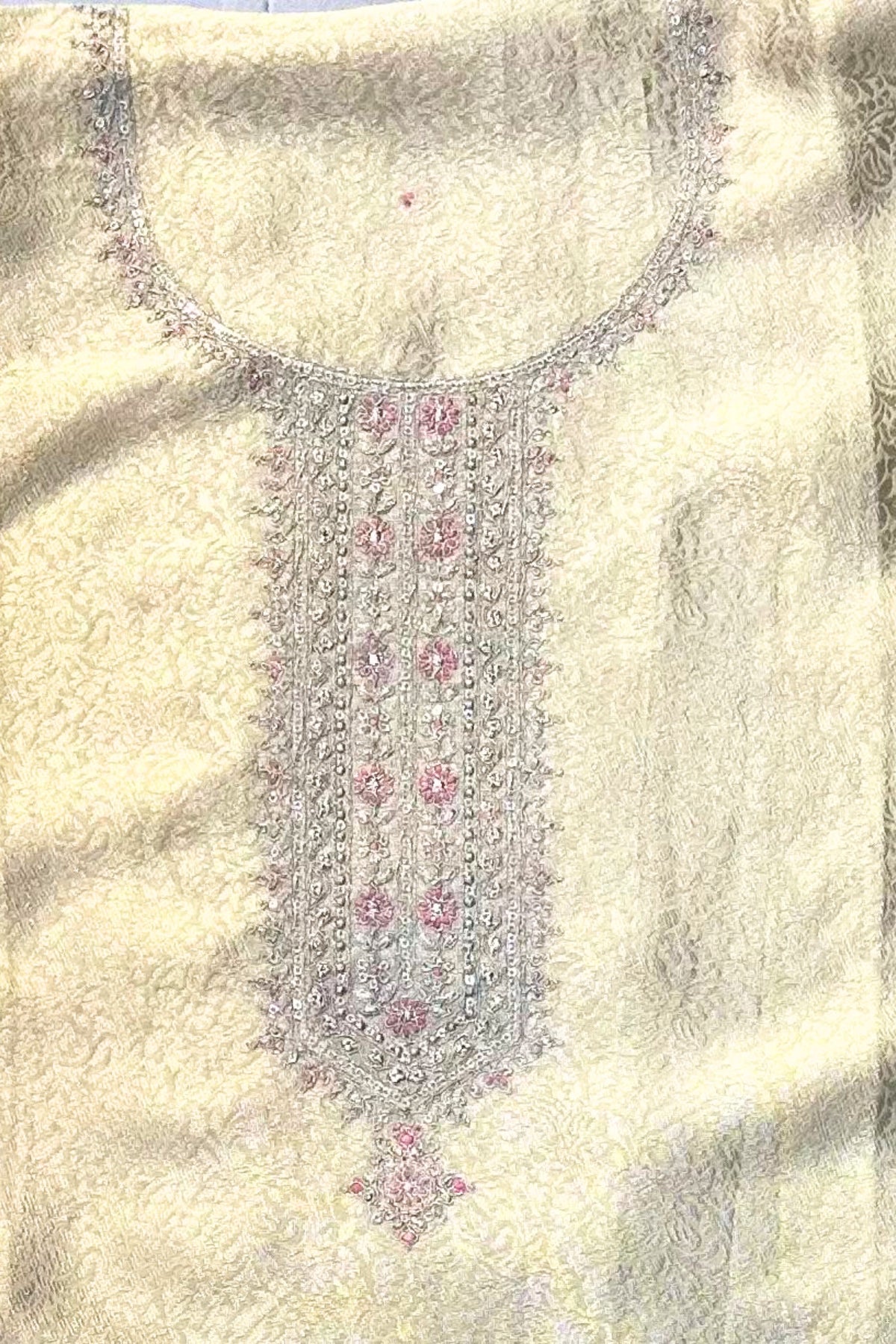 Golden Kosa Silk Embroidered Suit Set