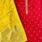 Red & Yellow Silk Suit Set with Sippi Work & Banarasi Dupatta