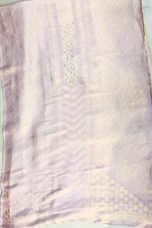 Light Lavender Banarasi Silk 3-Piece Suit Set