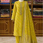 Yellow Banarasi Silk Jari Work Suit Set with Heavy Dupatta