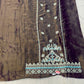 Purple Shimmer Silk Suit with Hand & Jari Work and Chinon-Chiffon Dupatta