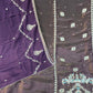 Purple Shimmer Silk Suit with Hand & Jari Work and Chinon-Chiffon Dupatta