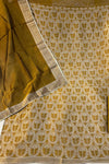 Mustard Banarasi Silk Suit Set with Viving Work